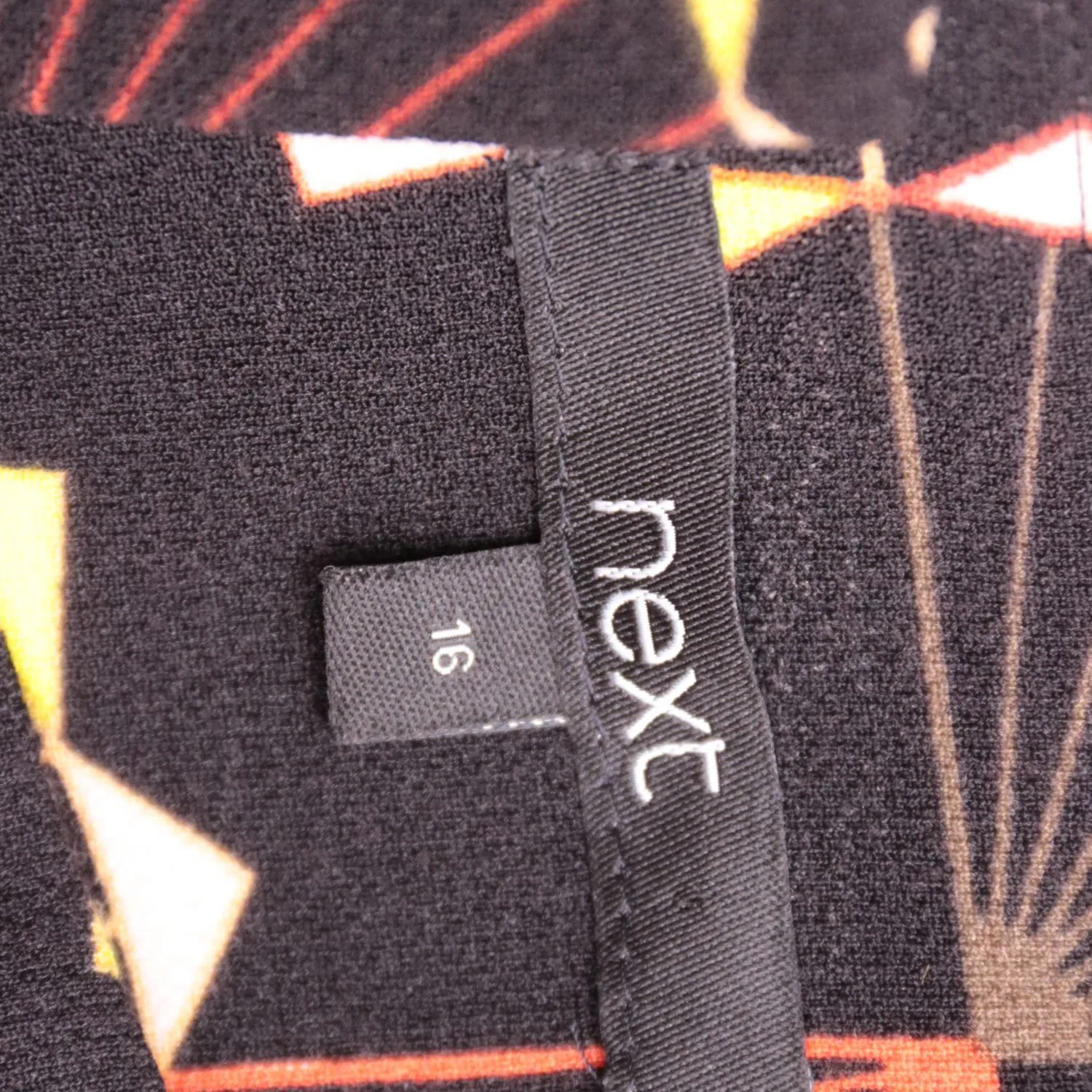 Чёрное платье Next с геометрическим принтом, размер 50 (L/XL)